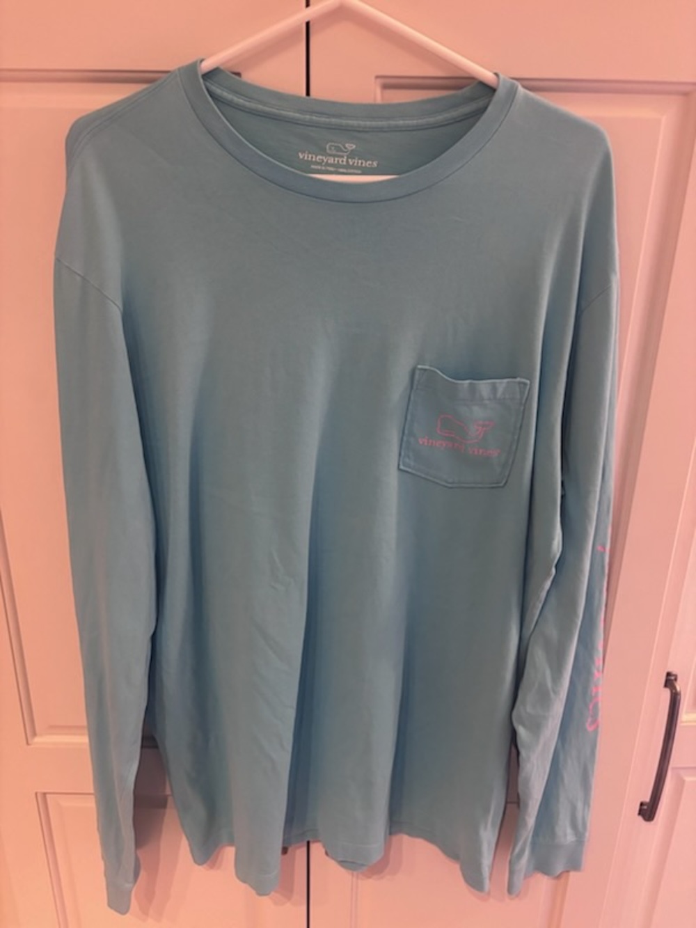Vineyard Vines Men’s Long-Sleeve Pocket Tee — Light Blue
